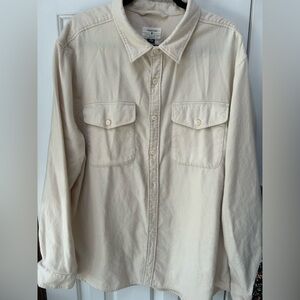 American Eagle Cream Button Shirt. Vintage Relaxed Fit, Soft Brushed Flannel,XXL